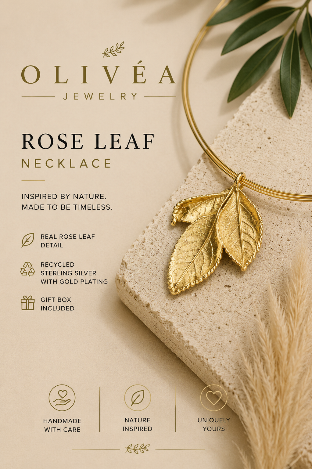 Rose Leaf Necklace