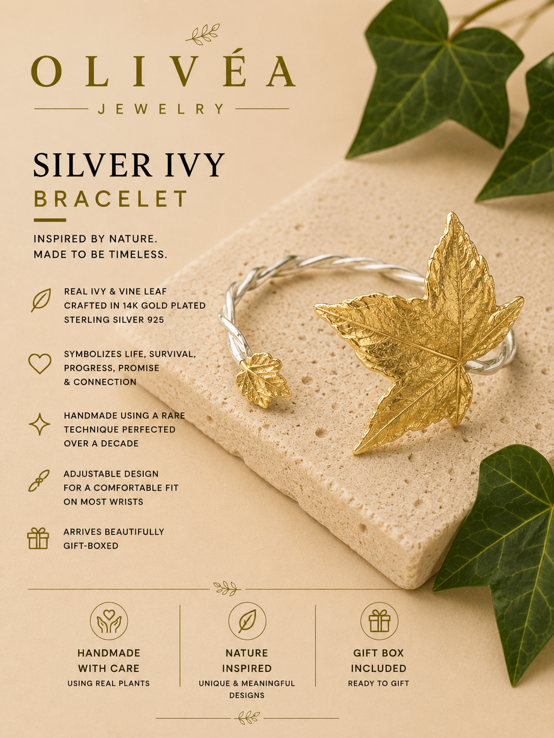 Silver Ivy Bracelet